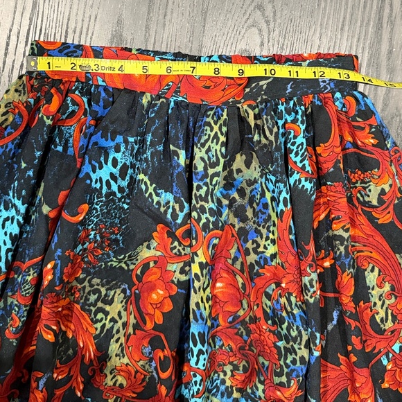 ASOS Pleated Vibrant Print Skirt Size 6 - Picture 2 of 5